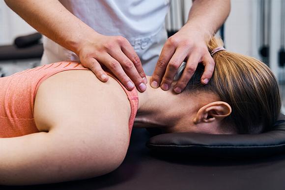 lady receiving sports massage